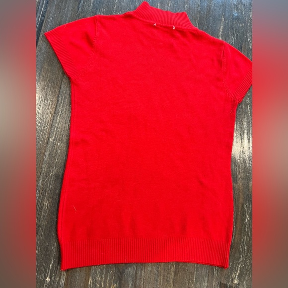 Versace vintage 90s Medusa safety pin print on red sweater - Picture 5 of 11